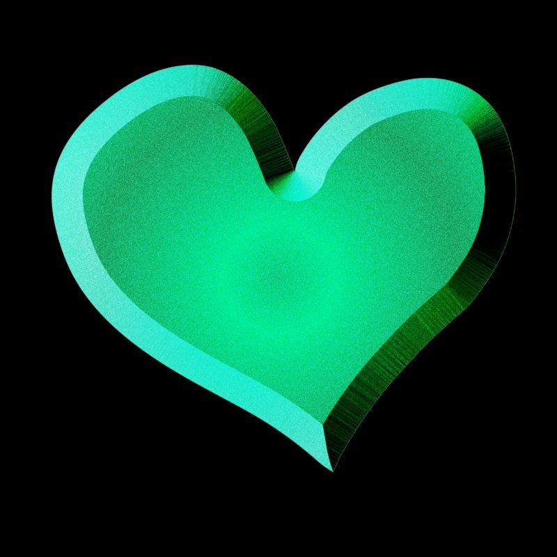 simbolo del cuore verde glitter verde