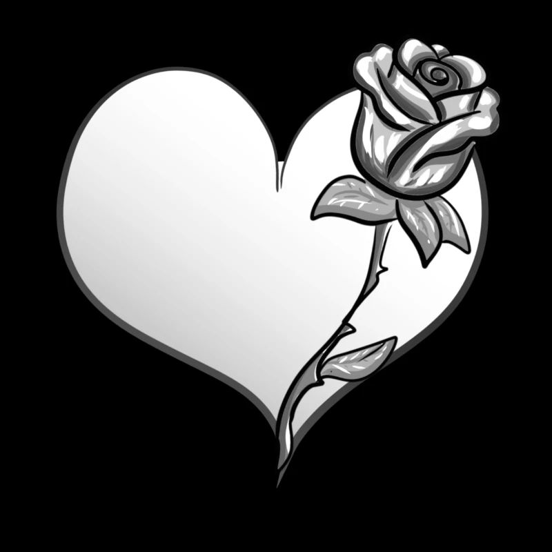 rose blume herz form symbol grau