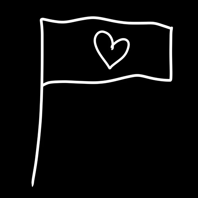 Drapeau Symbole Forme Coeur Amour