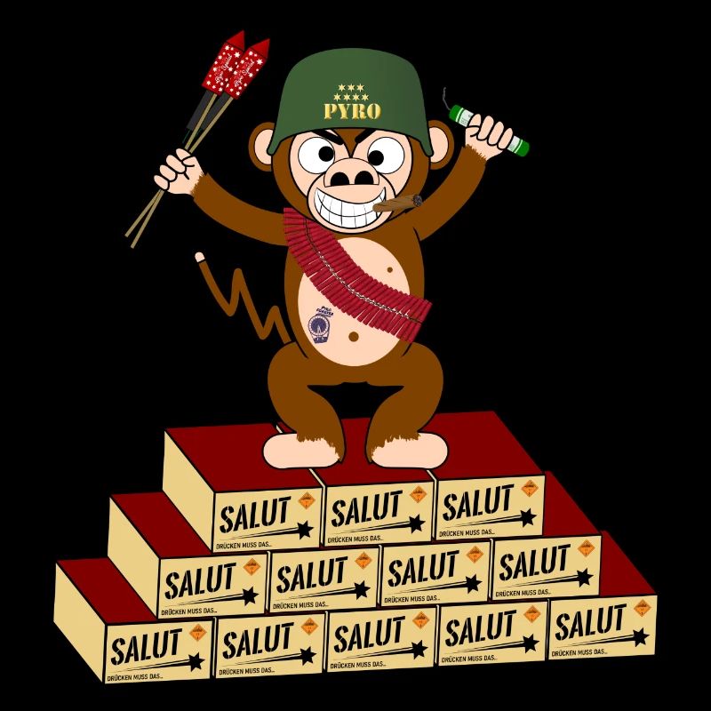 Feu d'artifice de singe de l'armée du Pyro