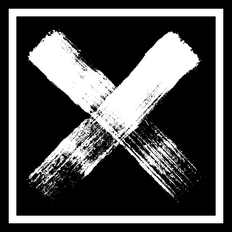 Brush Letter X Square-Grunge Back Design