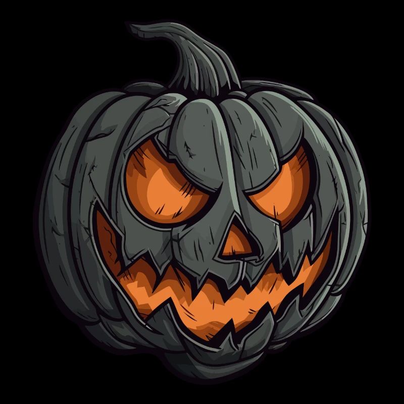 Wild Halloween Pumpkin Face Glowing Grimace