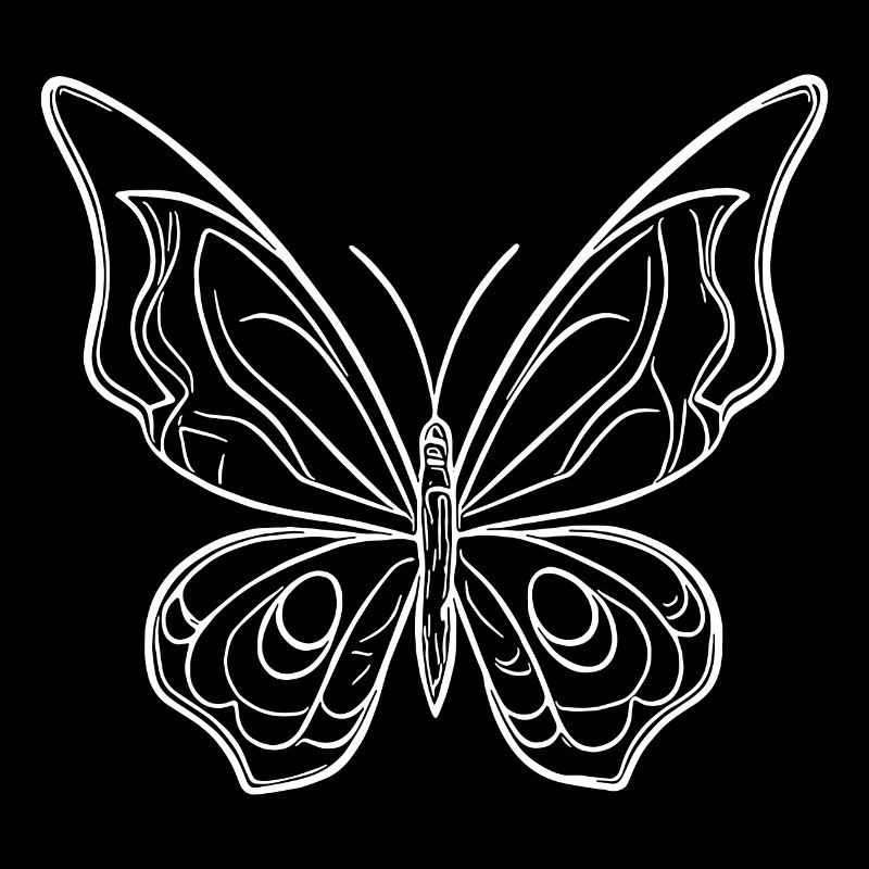 Pretty Butterfly Tattoo Line Style