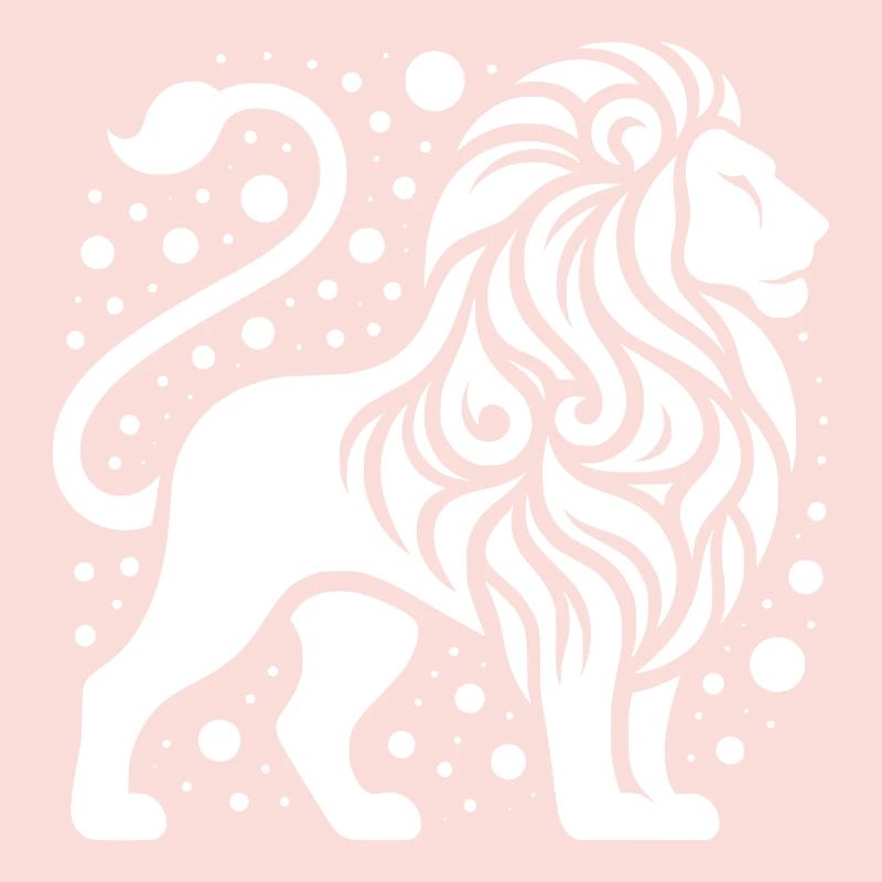 Proud lion with wild mane