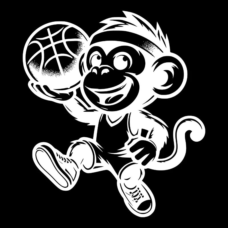 Petit singe avec basket-ball