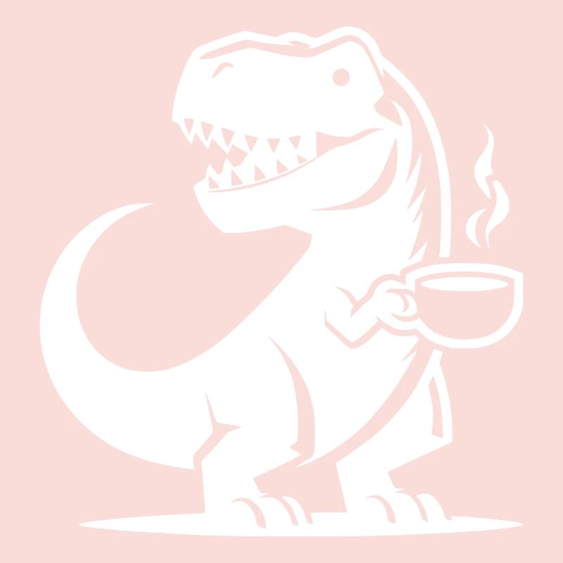Caffeine Dinosaur T-Rex with Coffee Cup