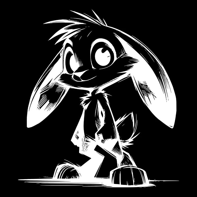 Little rabbit with big eyes and long ears