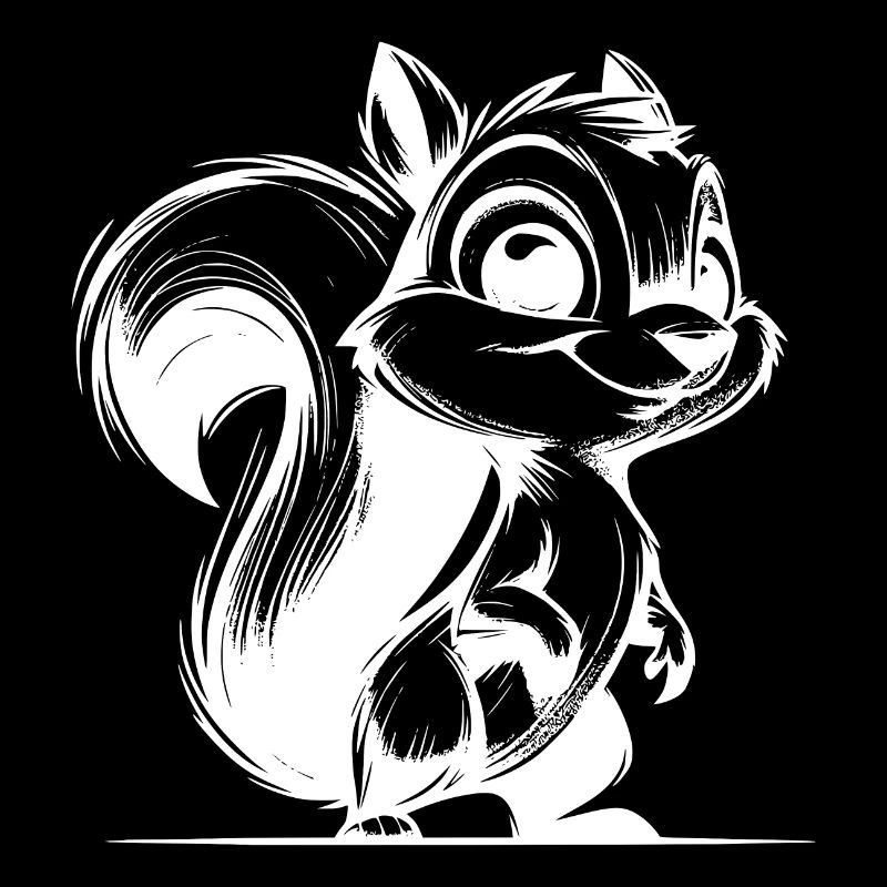 Small Pencil Squirrel Stroke Drawing