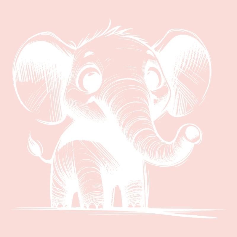 Mignon bébé éléphant avec de grandes oreilles
