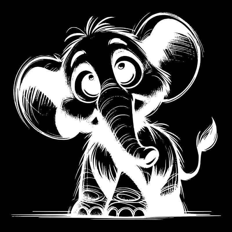 Bébé éléphant avec de grands yeux et de grandes oreilles