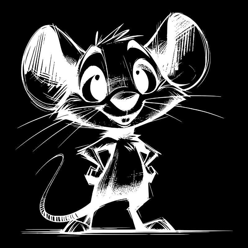 Putzige Kinder Bleistift Maus mit großen Ohren