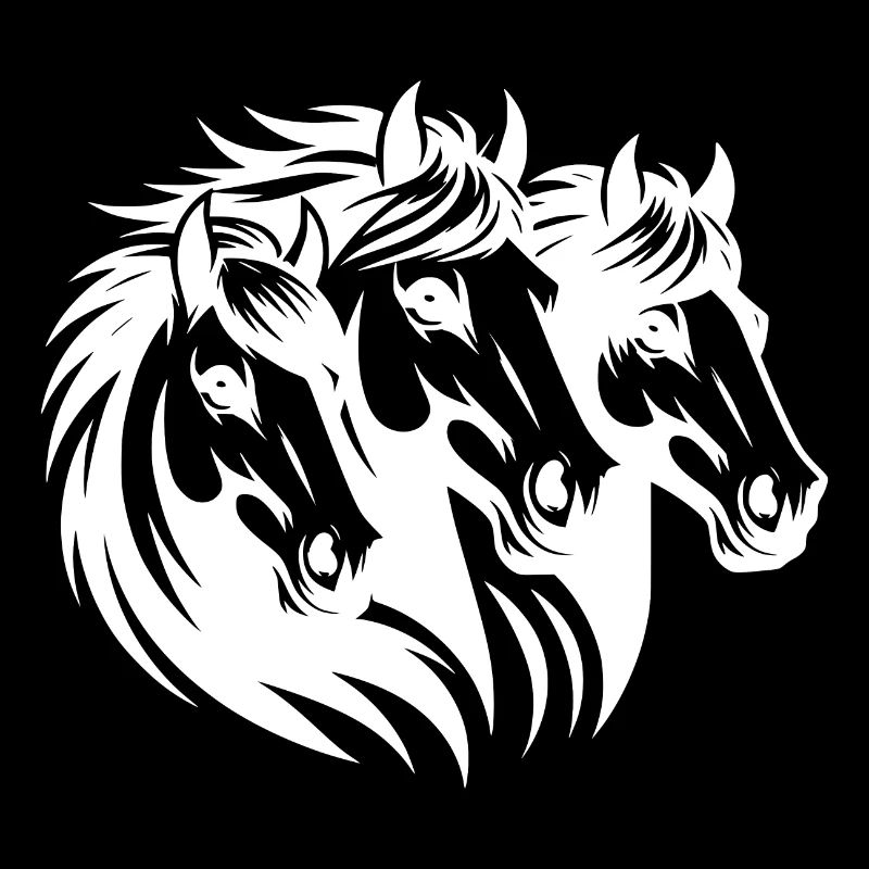 Portrait de tête de cheval avec crinière dans le vent