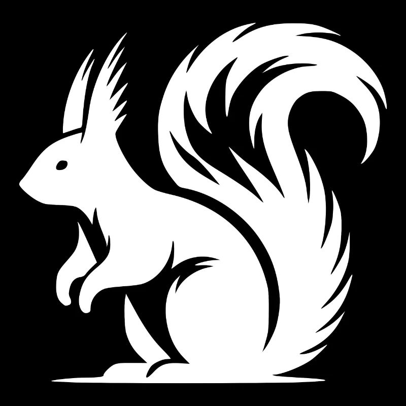 Cute Squirrel Tattoo Style Drawing