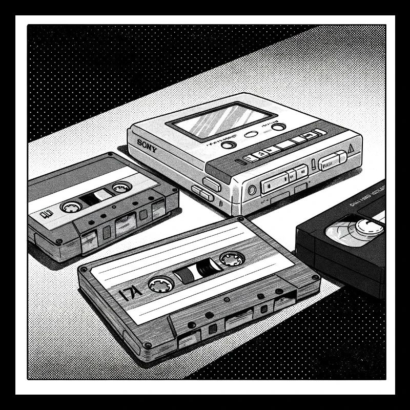 90s cult objects: Comic look for Walkman & Co.