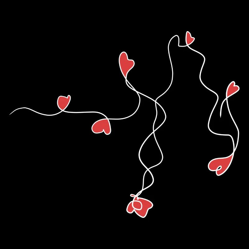 line wave hearts heart white loops