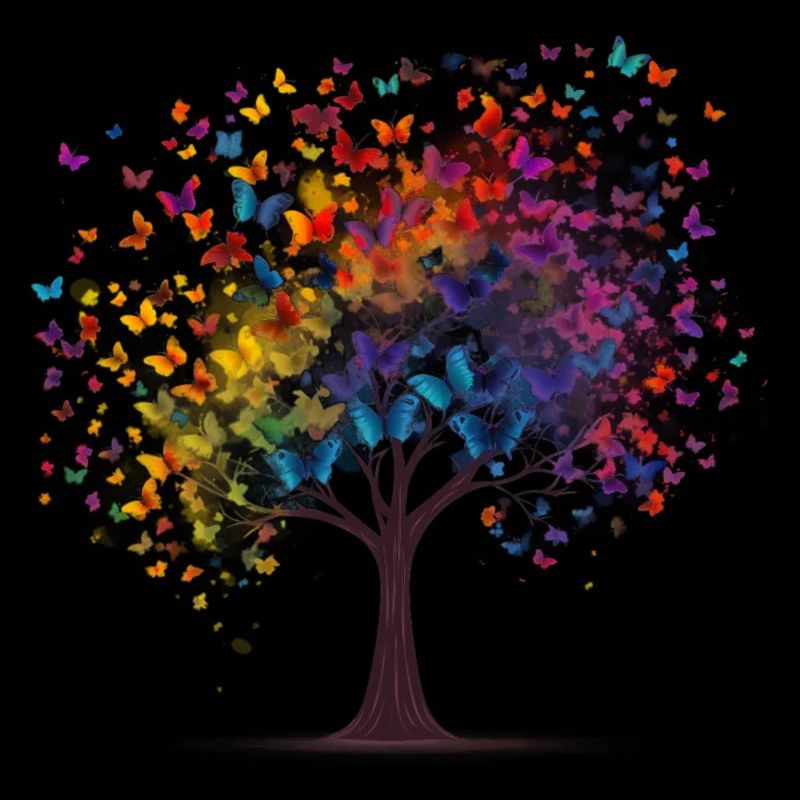 Schmetterlingsbaum Bunte Schmetterlinge Fliegen