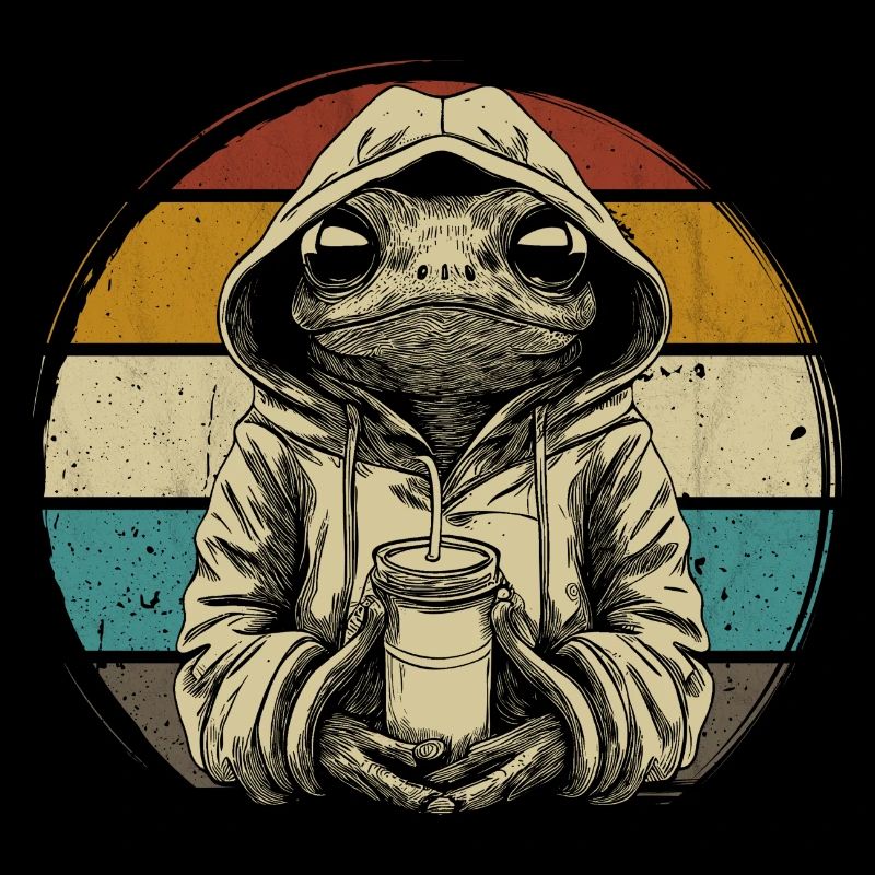 Frog holds coffee v1