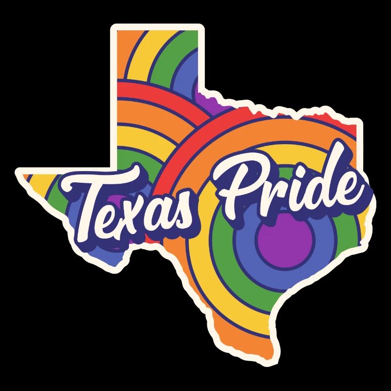 Rainbow Map Texas Design for LGBT+ Texans