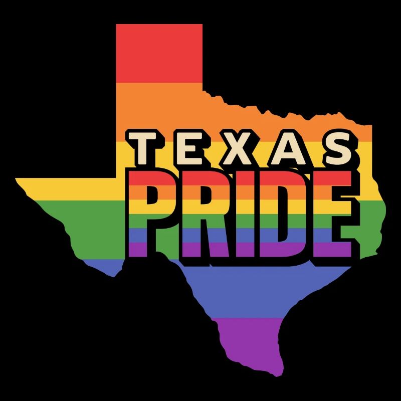 Rainbow design Texas card for LGBT+ Texans