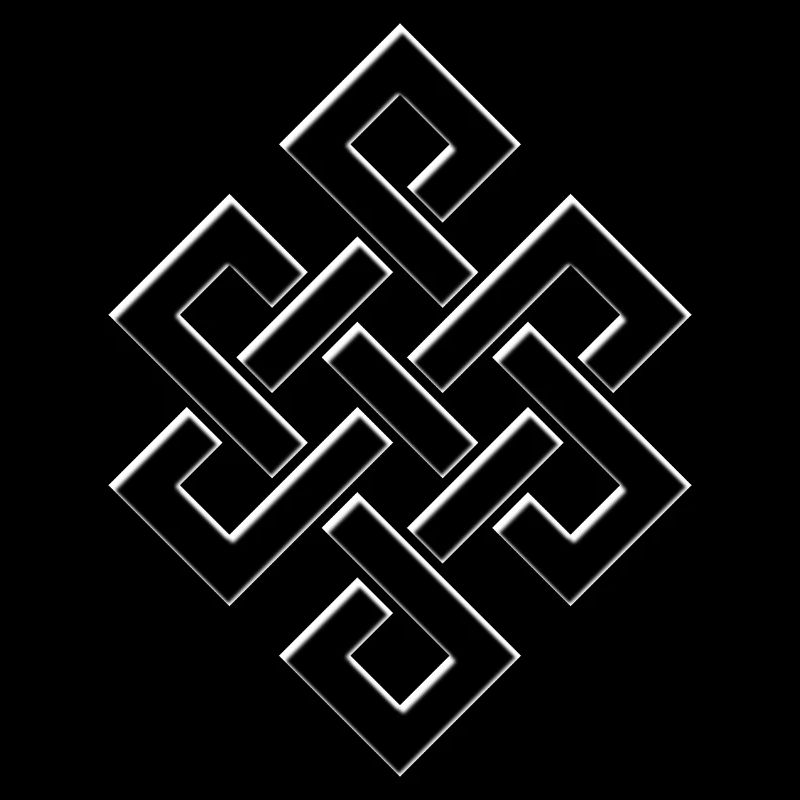 Nœud éternel symbole du bonheur bouddhique