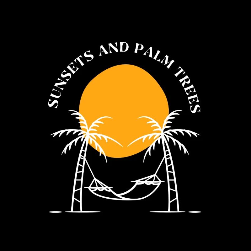 Sunset and palm trees