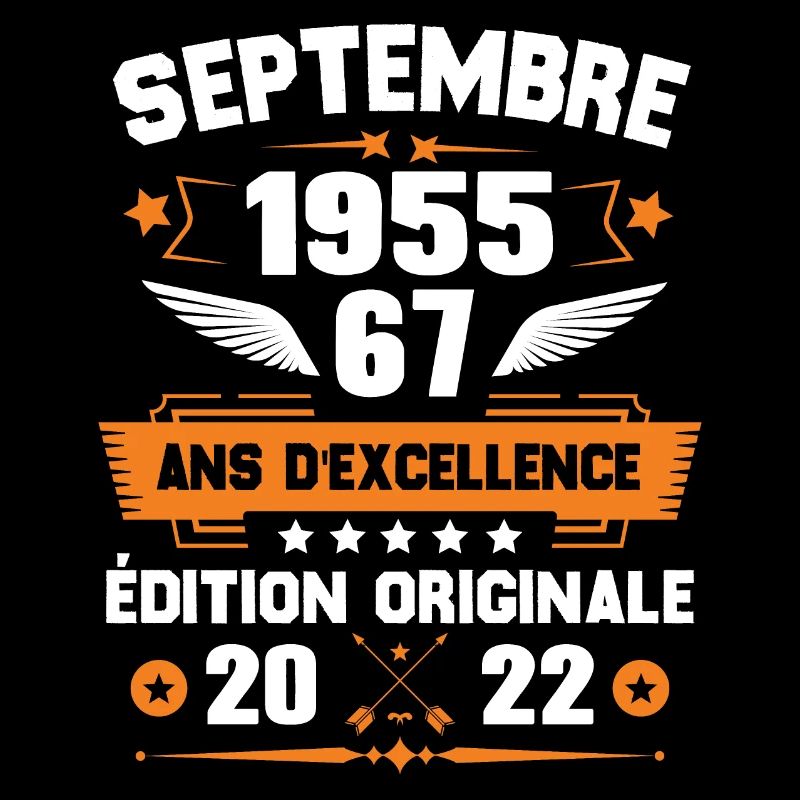 Septembre 1955 Idée cadeau d'anniversaire 67 ans