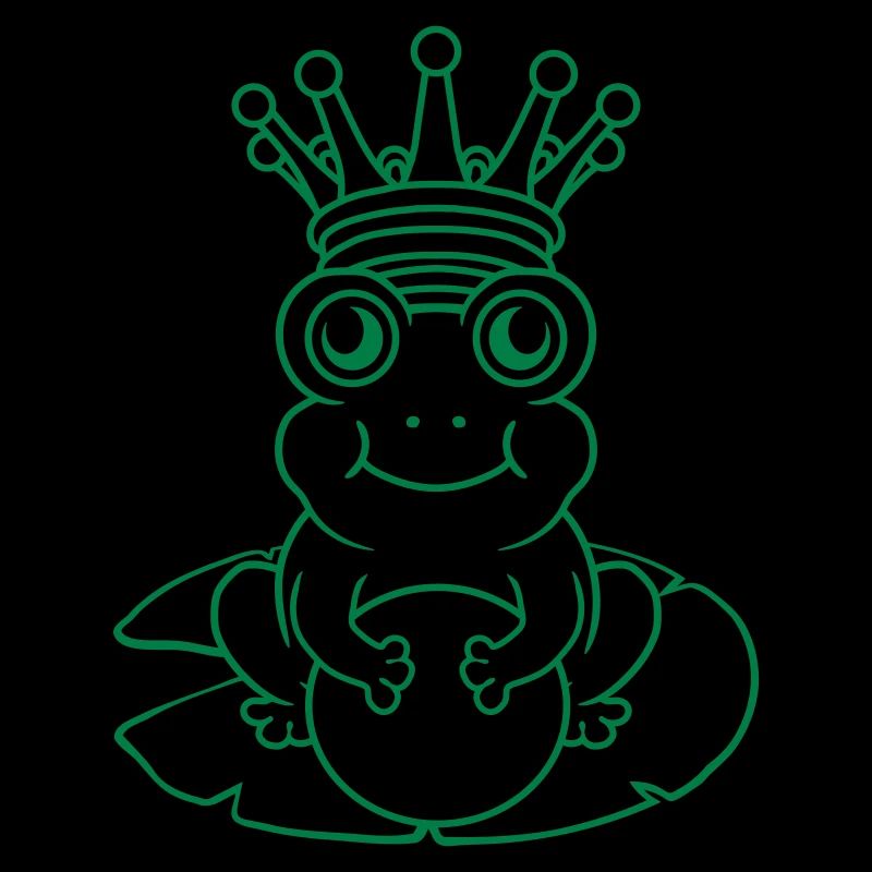 Comic Frog King est assis nénuphar