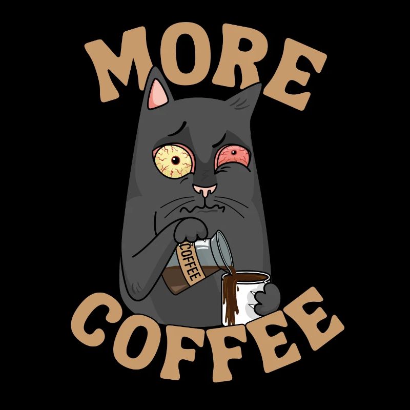 café chat drôle dire chat fatigué café
