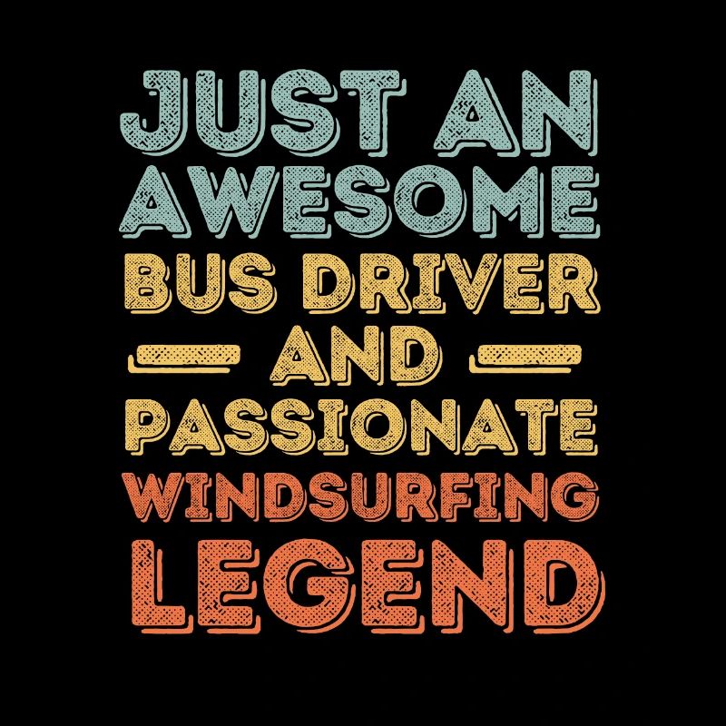 Bus driver windsurfing retro
