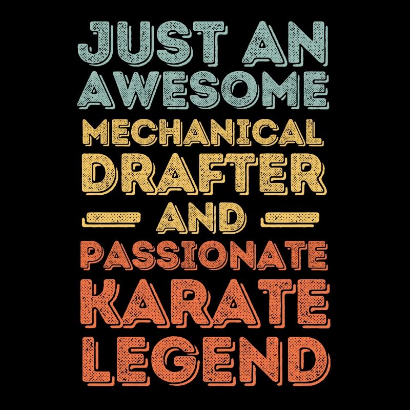 Technischer-Zeichner Karate retro