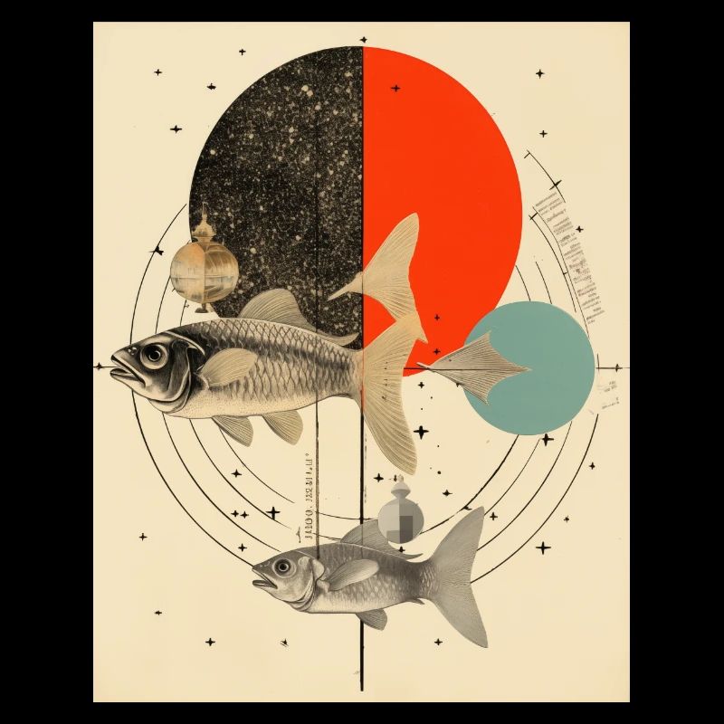 Pisces collage art astrology