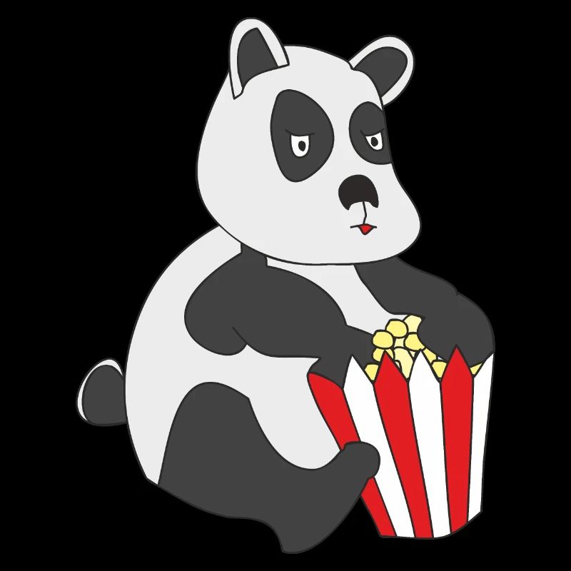 Panda with popcorn