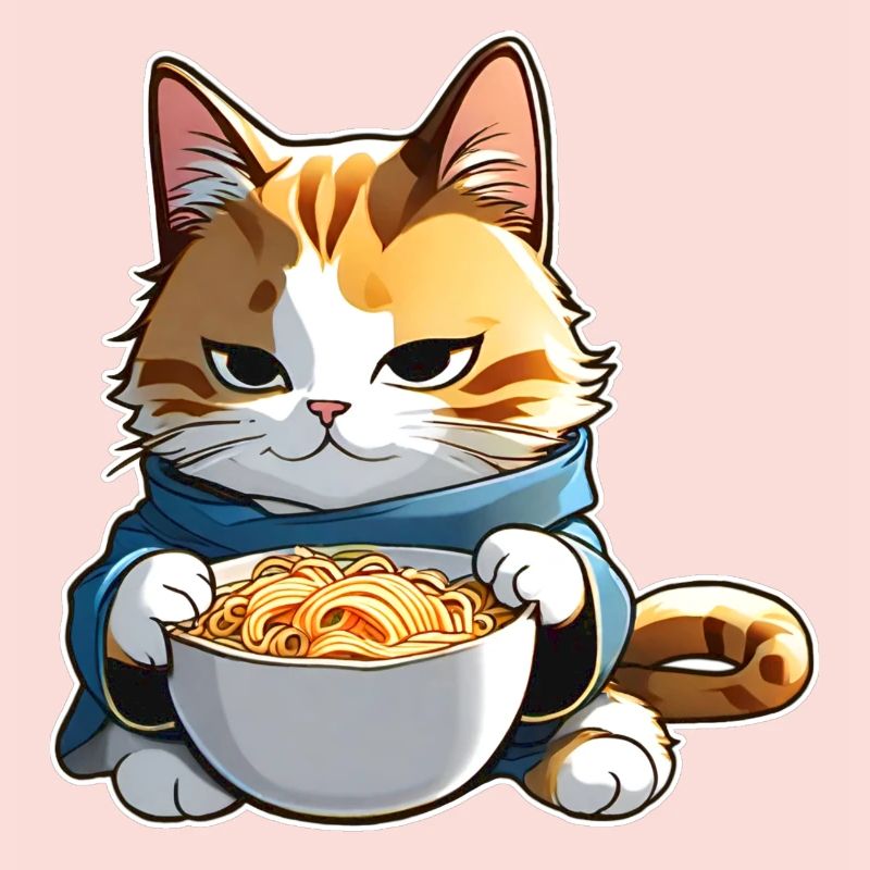 Chat mignon avec soupe de ramen