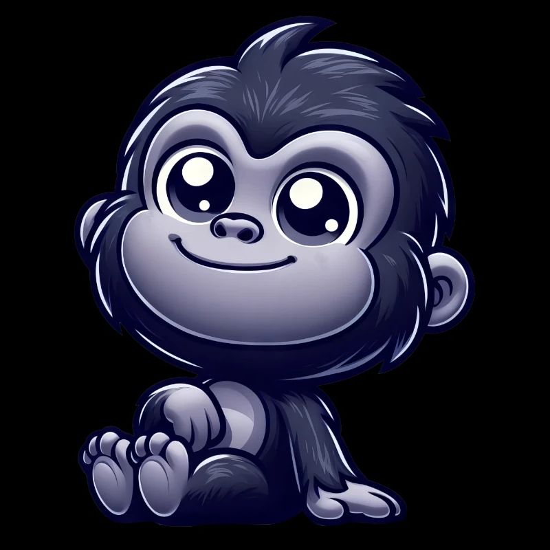 Cute monkey chimpanzee gorilla peaceful happy