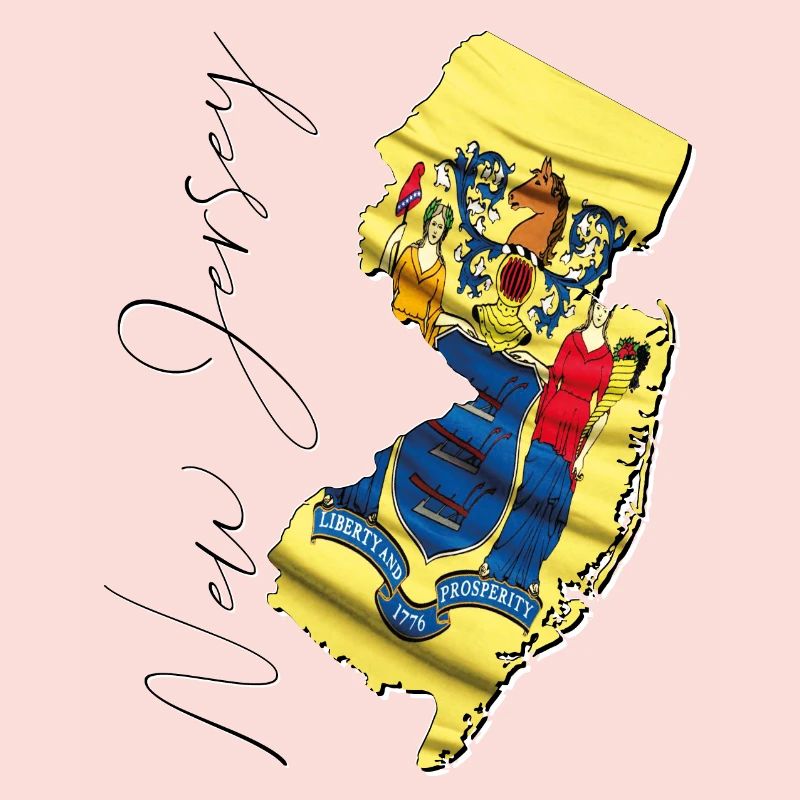 New Jersey (États-Unis) | Drapeau réel | Flag Map Script