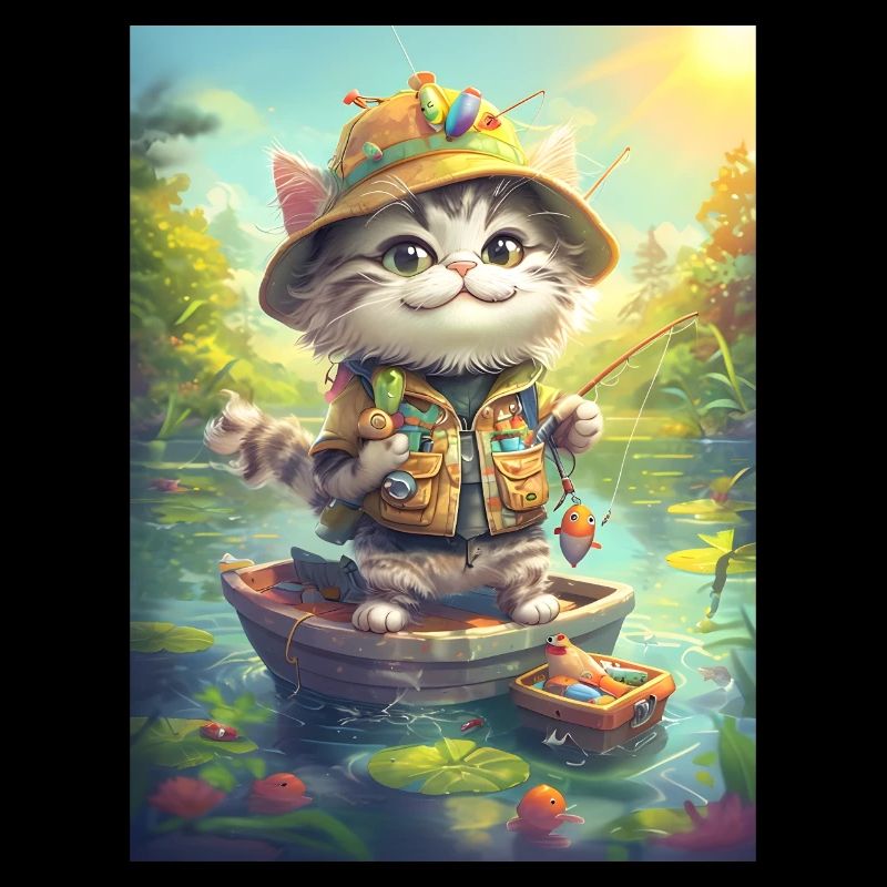 Chat Pêche Cadeau Pêche