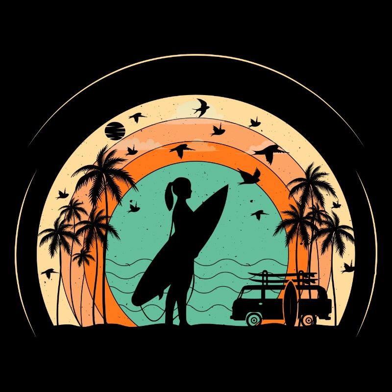 surf retro sunset