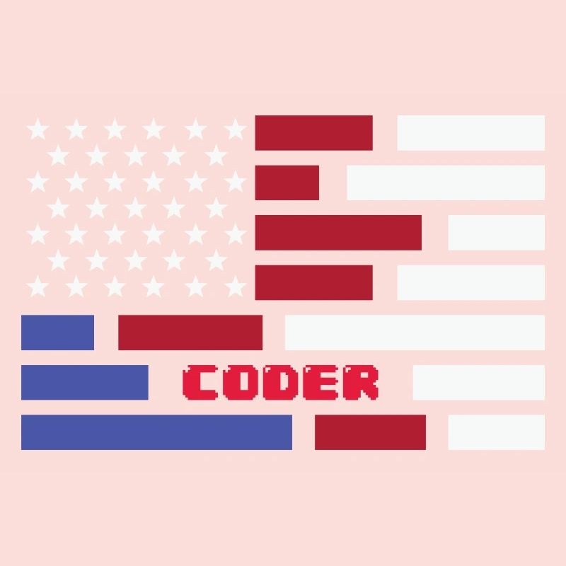 American Flag Coder Coding Computer Nerd
