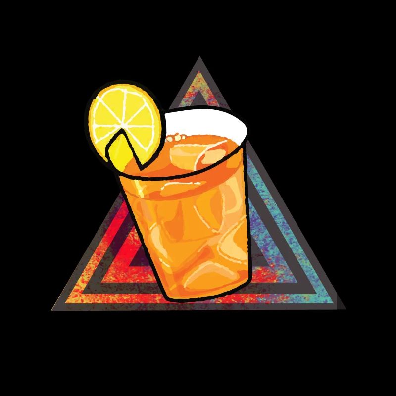 Retro triangle of lemon tea
