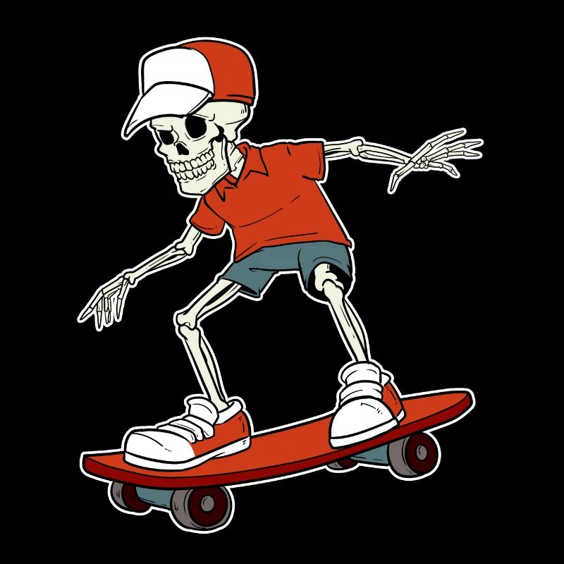 Skateboard Skelett Gerippe Skater Knochen Ollie
