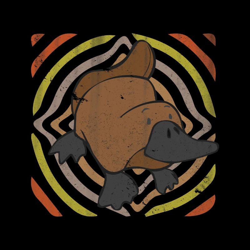 Ornithorynque au labyrinthe de lignes rétro
