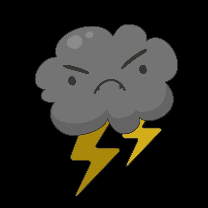 Angry Cloud With Lightning Thunderstorm Weather