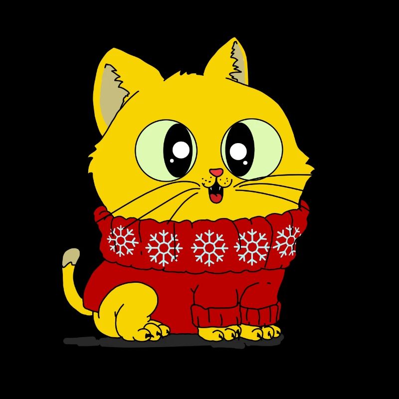 Fluffy kitten in fluffy pullover shirt