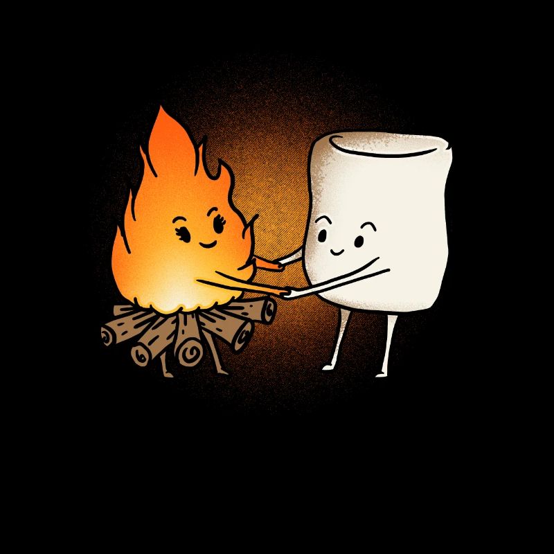Marshmallow Man et feu cadeau de camping