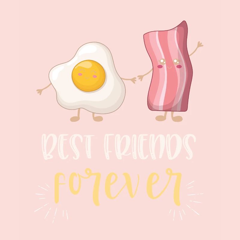 Cute Egg Bacon Best Friends BFF gift