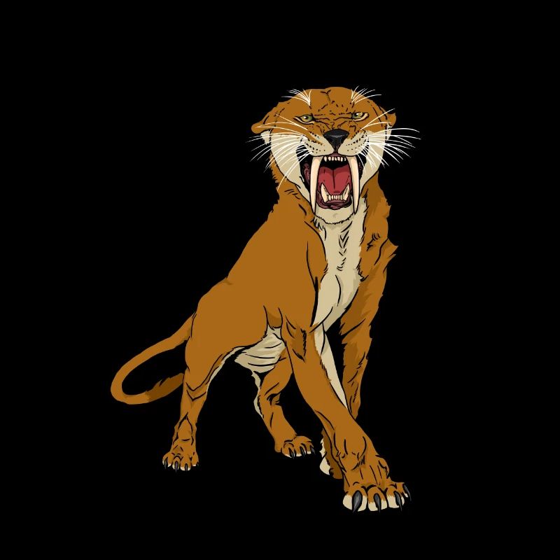 Saber tooth tiger with sharp claw gift idea