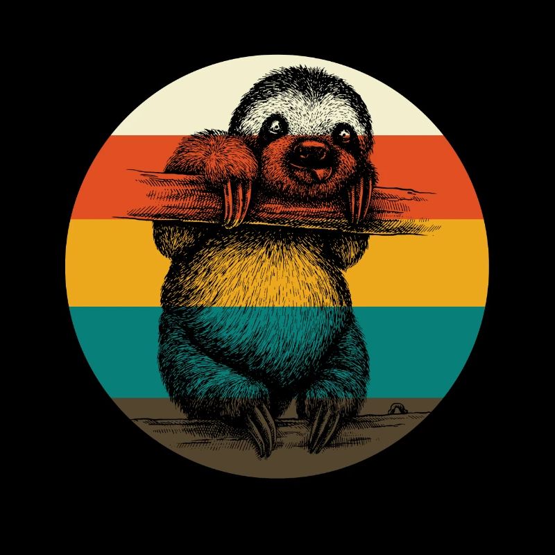 Sloth Faultier Vintage