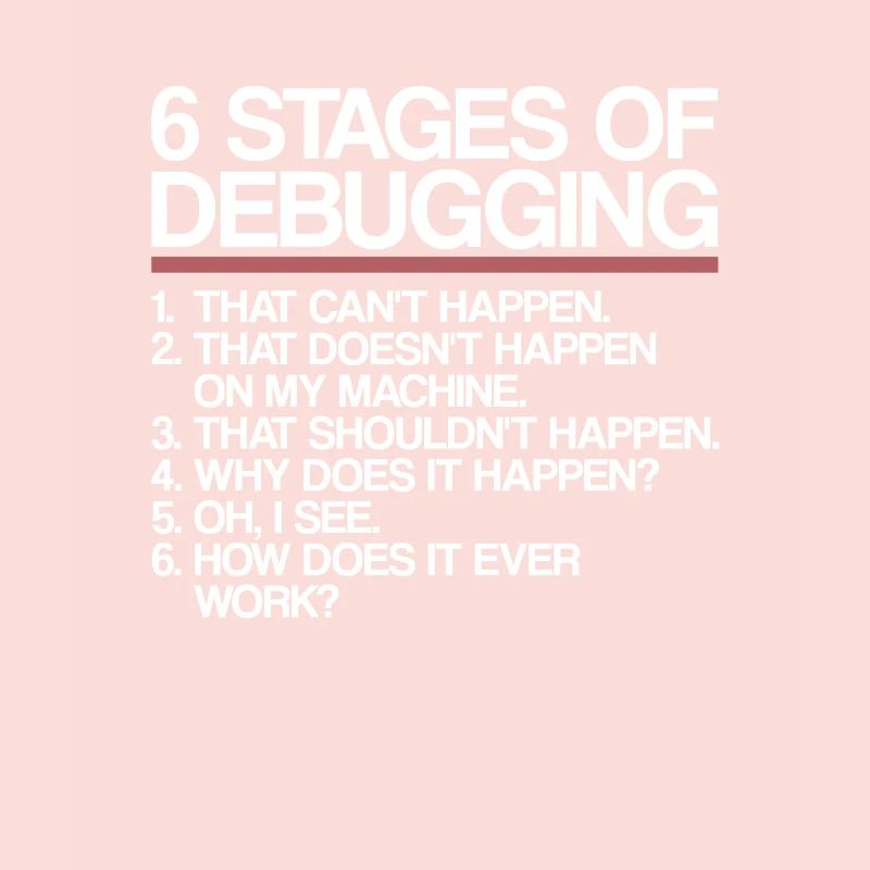 6 Stages of Debugging | Programmer, computer science