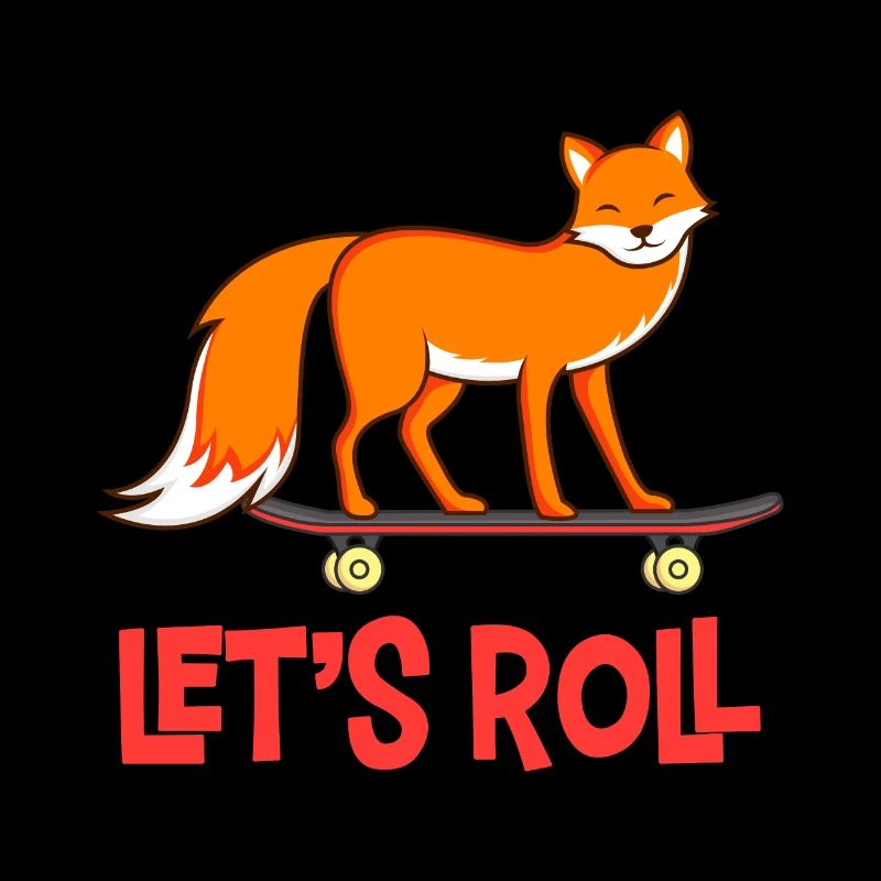 Fuchs auf Skateboard