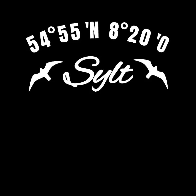 Sylt coordinates Seagull North Sea coast gift idea